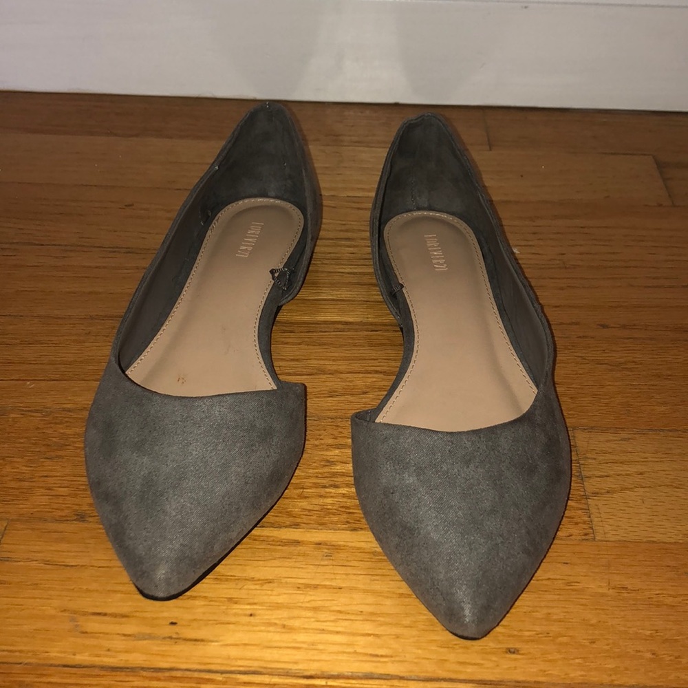 Gray Suede Flats